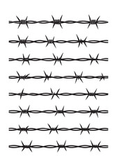 Barbed Wire Rows Protective Barrier Illustration
