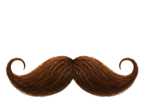 Classic handlebar mustache isolated on a white background