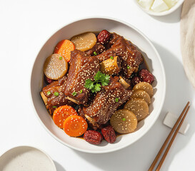 매콤달콤한 매운갈비찜, Spicy Sweet Korean Braised Short Ribs