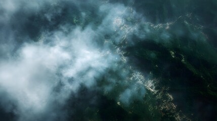 Obraz premium Satellite imagery revealing deforestation and haze