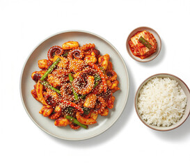 매콤한 오징어무침 해산물 반찬, Spicy Seasoned Squid Seafood Side Dish
