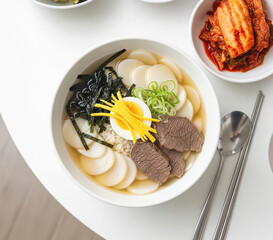 전통 떡국 새해 음식, Traditional Rice Cake Soup New Year Food