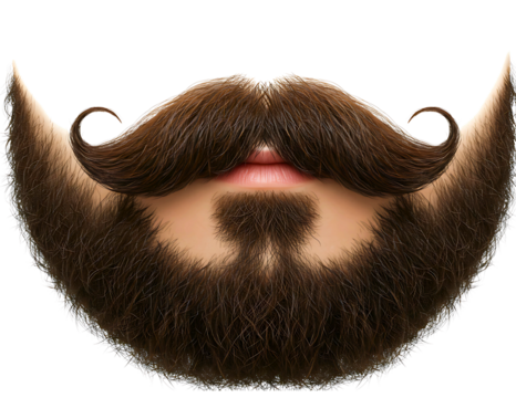 Close up of a man s brown beard and mustache with curled ends - Powered by Adobe