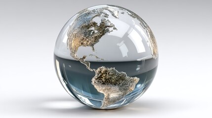 Artistic Globe Asymmetric Composition on Blank Background with Ultra Clarity as Decorative Element