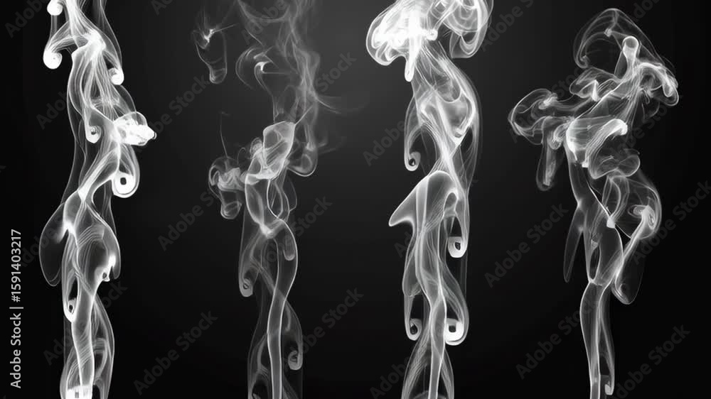 Aufkleber four different types of smoke are shown in the image, with each one having a different color and sha