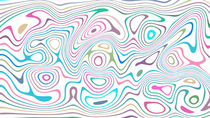 ABSTRACT ILLUSTRATION MARBLED TEXTURE LIQUIFY PSYCHEDELIC COLORFUL DESIGN. OPTICAL ILLUSION BACKGROUND VECTOR DESIGN