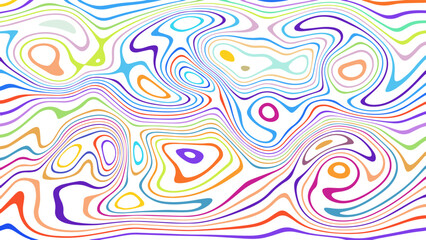 ABSTRACT ILLUSTRATION MARBLED TEXTURE LIQUIFY PSYCHEDELIC COLORFUL DESIGN. OPTICAL ILLUSION BACKGROUND VECTOR DESIGN