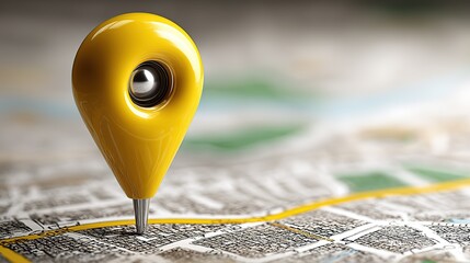 Minimal Event Pin Sharp Focus on White Background, Meeting Point Marker for Location Coordination