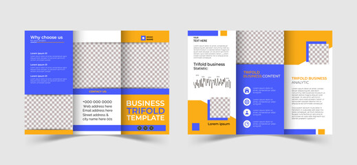Business trifold brochure template. Modern, Creative and Professional trifold brochure vector design