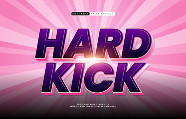 hard kick editable text effect with a sport and team text effect