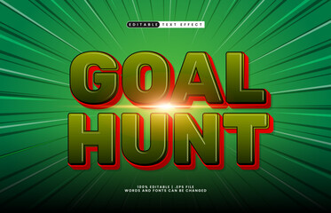 goal hunt editable text effect with a sport and team text effect