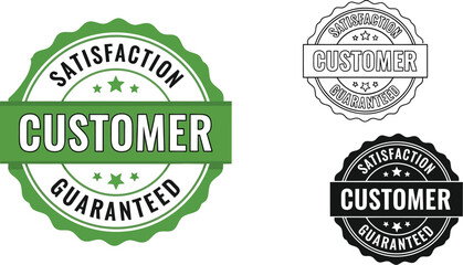 Obraz premium Customer satisfaction guarantee badge vector illustration for business marketing and promotion design