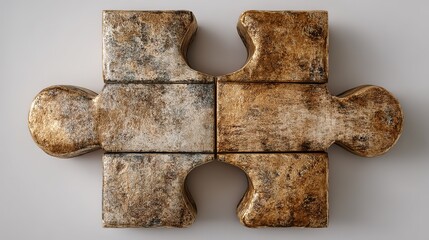 Single Minimalist Puzzle Piece on White Background, Early Education Toy Resource, Simple Arrangement