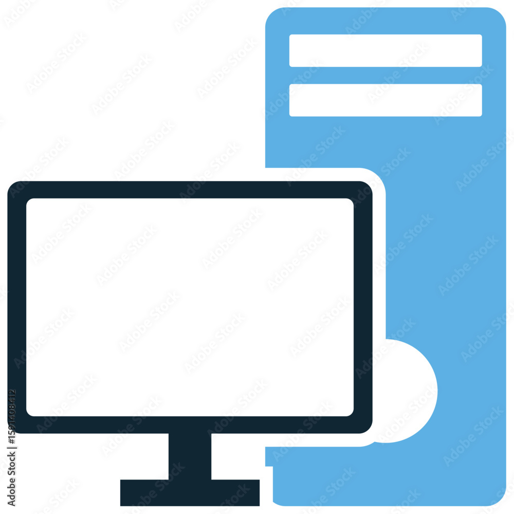 Poster computer icon vector, representing technology, computing, and digital processing. ideal for it servi