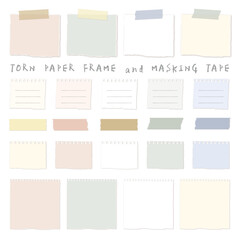 TORN PAPER FRAME & MASKING TAPE／ノートの切れ端・メモ・紙切れのフレームとマスキングテープ