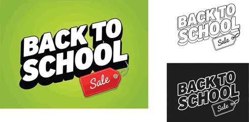 Back to school sale event promotion banner template design vector illustration hundred character title
