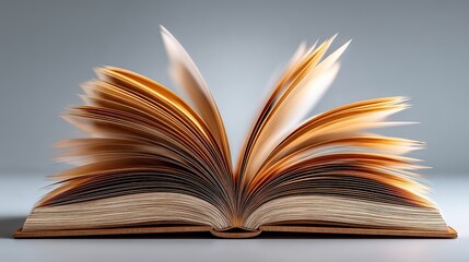 Fototapeta premium Abstract Minimal Open Book HD Top-Down Fine Rendering on White Background