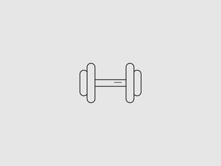 a simple line art illustration of a dumbbell