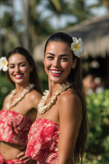 capture essence of hawaiis vibrant culture by showcasing traditional hula dancers performing against stunning beach