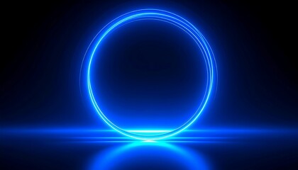 Circular neon glow, dark background