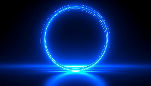 Circular neon glow, dark background