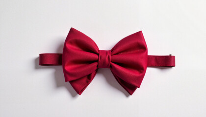Red bow tie on neutral background for fashion and accessories concept