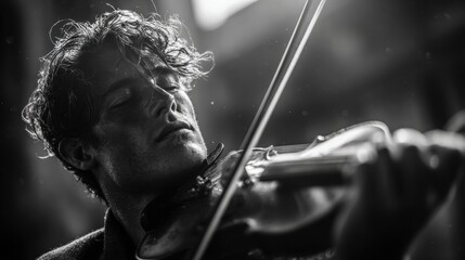 Violinist Lost Music Young Man