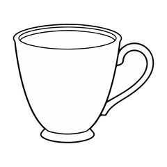 cup outline vector illustration isolated on white background ai generated