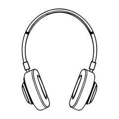 headset line vector illustration isolated on white background ai generated
