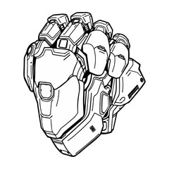 robot line vector illustration isolated on white background ai generated