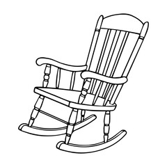 rocking chair outline vector illustration isolated on white background ai generated