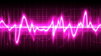 Fototapeta premium Pink audio waves graphic