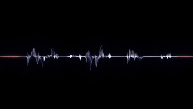 Animated outline of heartbeat on black. Sound Waves: Graphical Representation