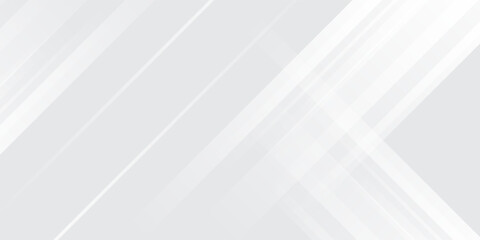 Obraz premium Diagonal grey gradient lines background. Abstract silver stripes wallpaper. Abstract gray tech backdrop. Oblique gris texture for graphic design, poster, banner, flyer, brochure, presentation. Vector