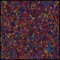 ABSTRACT BLUE ORANGE PURPLE COLORFUL LINES TURING PATTERN ROUGH DESIGN REACTION DIFFUSION DARK BACKGROUND VECTOR GOOD FOR WALLPAPER, COVER,POSTER 