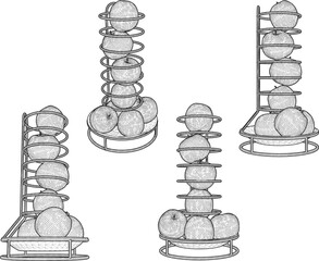 vector illustration of apple fruit food design in small fruit bowl for dessert 