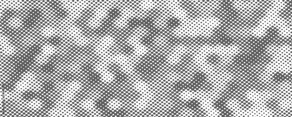 Poster halftone gradient. dotted gradient, smooth dots spraying and halftones dot background seamless horiz