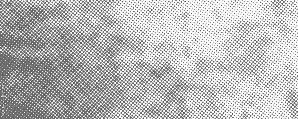 Poster halftone gradient. dotted gradient, smooth dots spraying and halftones dot background seamless horiz