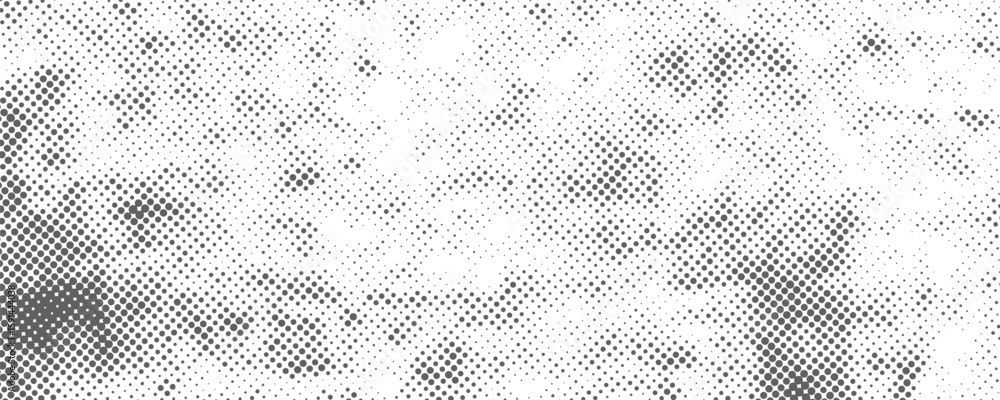 Poster halftone gradient. dotted gradient, smooth dots spraying and halftones dot background seamless horiz