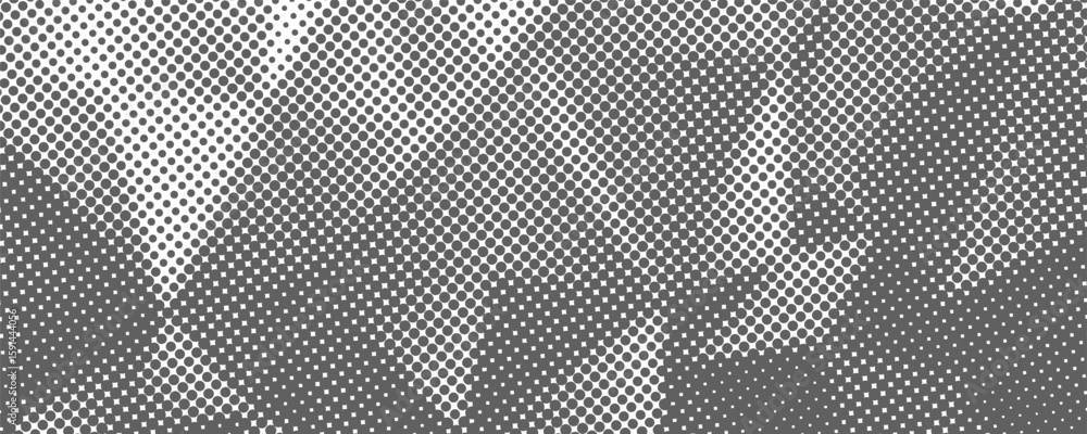 Poster halftone gradient. dotted gradient, smooth dots spraying and halftones dot background seamless horiz