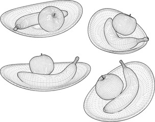 vector illustration of fruit food design in small bowl for dessert