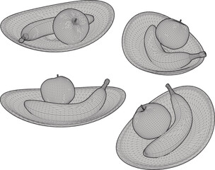vector illustration of fruit food design in small bowl for dessert