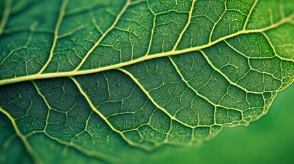 Obraz premium Microscopic vein texture of green leaves