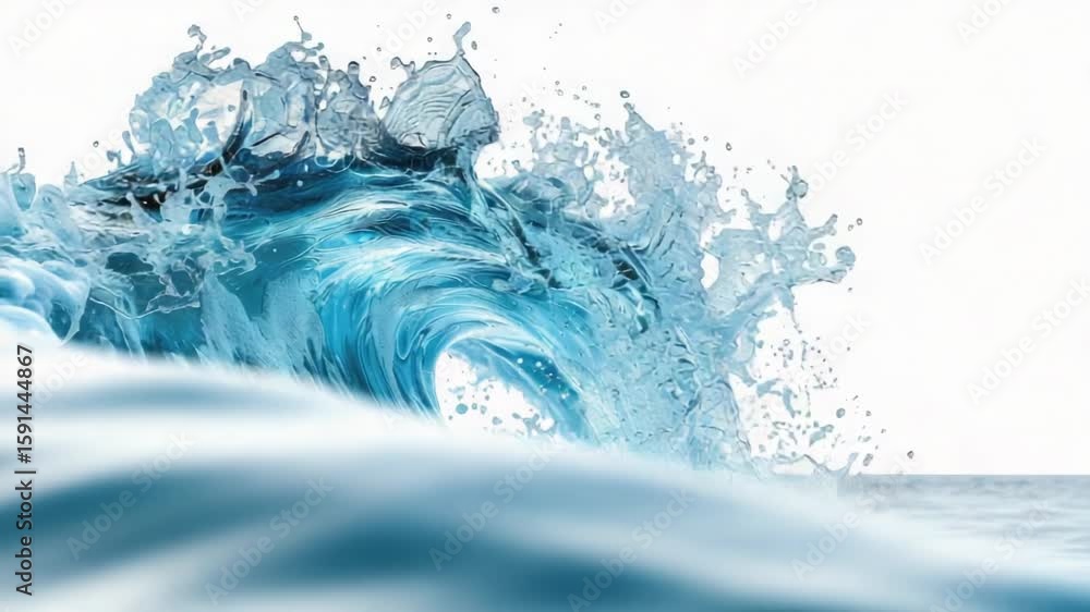 Poster A large wave crashes into the ocean, creating a powerful and dynamic scene
