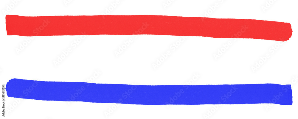 Poster red and blue pencil lines in hatching and scribble style used for graphic elements isolated on a tra