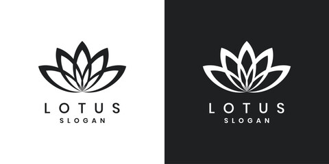 Minimalist lotus flower logo design