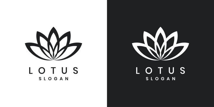 Minimalist lotus flower logo design