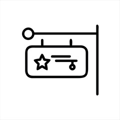  hote sign board icon vector on white back round