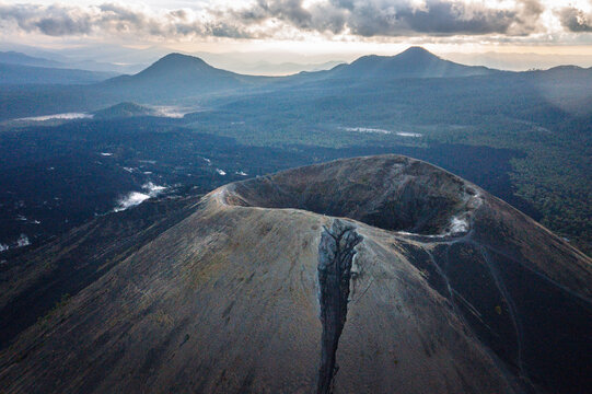 Aereal view of Paricutin volcano and crater in Mexico
