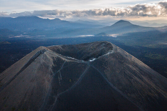 Aereal view of Paricutin volcano and crater in Mexico